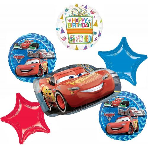  Mayflower Products Disney Cars Party Supplies Lightning McQueen Birthday Balloon Bouquet Decorations