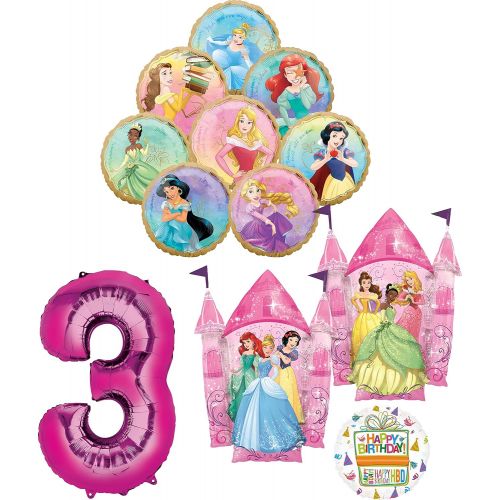  Mayflower Products Disney Princess Party Supplies 3rd Birthday Balloon Bouquet Decorations with 8 Princesses