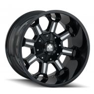 Mayhem COMBAT Gloss Black/Milled Spokes Wheel with Painted Finish (20 x 9. inches /5 x 150 mm, 0 mm Offset)