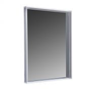 Maykke MAYKKE Sophia 24 W x 32 H LED Mirror with Shelf Wall Mounted Lighted Bathroom Vanity Mirror Horizontal or Vertical Mirror with LED Lighting Border UL Certified, Silver, LMA1012401