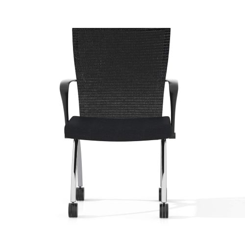 Mayline Group Safco Products Valore High Back Chair with Arms TSH1BB, Black, Reclining Mesh Back, Fabric Seat, Compact Nesting Storage (Qty. 2)