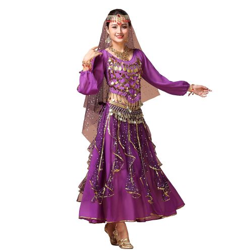  Maylong Women’s Belly Dance Skirt Outfit Princess Dress Halloween Costume DW69