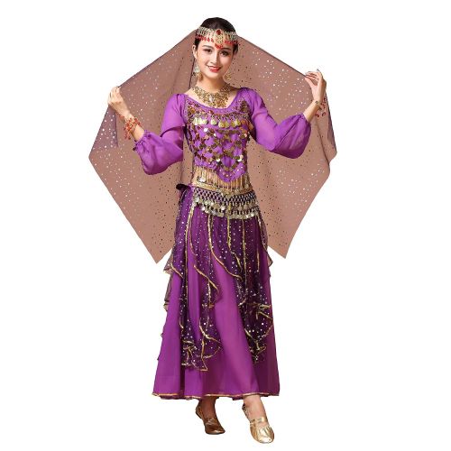  Maylong Women’s Belly Dance Skirt Outfit Princess Dress Halloween Costume DW69