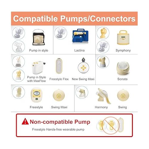  Maymom MyFit 17 mm Shields Small; Compatible with Medela Breast Pumps-PersonalFit, Freestyle, Harmony, Maxi, Freestyle Flex Connector; Connect to Maymom Widemouth/Narrow Connector, 2pcs