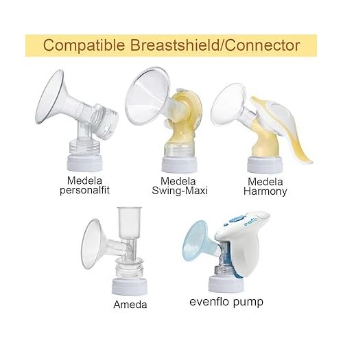  Maymom Conversion Kit Compatible with Medela Breast Pumps (Selected) to be Compatible with Avent Classic Bottles, Avant Natural PP Bottle and speCtra Wide-mouth Bottles Thread Changer; w Sealing Rings