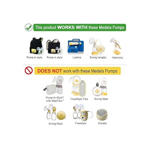  Maymom Membranes Compatible with Medela Breastpumps, Suitable for Lactina, Manual Freestyle, Symphony, Swing, Pump in Style Pumps, Part # 87088 (White, 16pc)