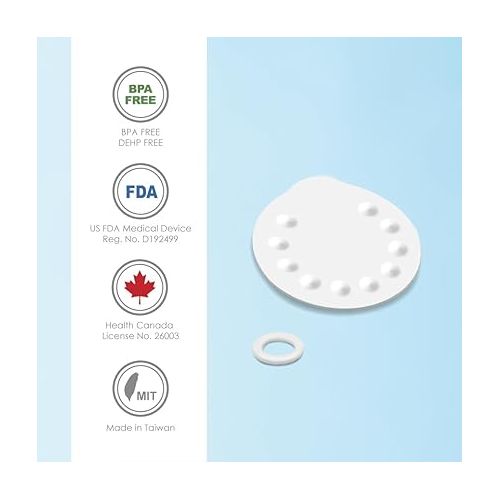  Replacement Parts for Medela Harmony Manual Pump; 4 O-Rings, 2 Membranes by Maymom