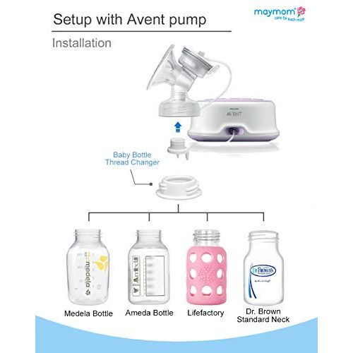  [아마존베스트]Maymom Baby Bottle Thread Changer or Bottle Converter; Allow Spectra S1 S2 Pumps Wide Mouth...