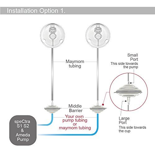  [아마존베스트]Maymom Tubing Kit for Freemie Cups to Connect to Spectra S1, S2/Avent/Ameda Pumps