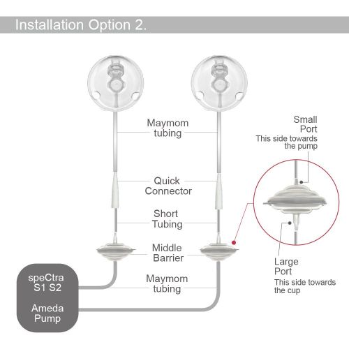  [아마존베스트]Maymom Tubing Kit for Freemie Cups to Connect to Spectra S1, S2/Avent/Ameda Pumps