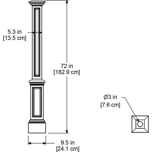  Mayne 5837-BK Signature Lamp Post Decorative Post Only