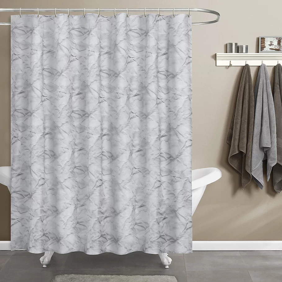  Maytex Papier Shower Curtain in BlueWhite