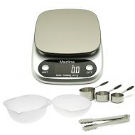 Digital Kitchen Scale by Mazline, Great Bundle Pack, Measuring Cups, Mixing Bowls and Tong - Digital Weight - Multifunction Food Scale with Accuracy (Batteries Included)