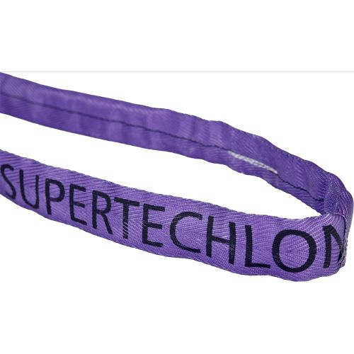  Mazzella Lifting Technologies Mazzella Supertechlon Polyester Round Sling, Endless, Purple, 14 Length, 1 12 Width, 3000 lbs Vertical Load Capacity