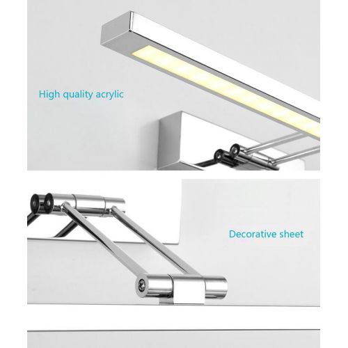  Mbd Bathroom Wall Lights, Stainless Steel Polished Waterproof Dressing Table Cabinet Bathroom Mirror Front Lamps Adjustable Angle (Warm White) (Size : 80cm)
