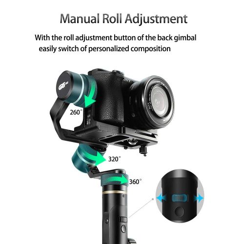  Mbuynow Feiyu G6 Plus 3-Axis Splash-Proof Handheld Gimbal Stabilizer (G6 Upgrade Ver 2018) for Gopro,Yi Cam 4K,Sony Rx0,iPhone X 8 7 Plus,Samsung S9 S8,Mirrorless Pocket Cameras 800g Paylo