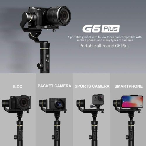  Mbuynow Feiyu G6 Plus 3-Axis Splash-Proof Handheld Gimbal Stabilizer (G6 Upgrade Ver 2018) for Gopro,Yi Cam 4K,Sony Rx0,iPhone X 8 7 Plus,Samsung S9 S8,Mirrorless Pocket Cameras 800g Paylo