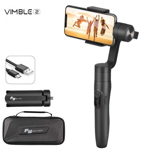  Mbuynow Feiyu Vimble 2 Smartphones Gimbal Stabilizer, 3-Axis Handheld Gimbal for iPhone Xs Max Xr X 8 Plus 7 6 SE Android Smartphone Samsung Galaxy S9+ S9 S8+ S8 S7 S (Gray)