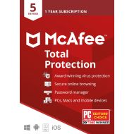 McAfee Total Protection, 5 Device, Antivirus Software, Internet Security, 1 Year Subscription- [Key card] - 2020 Ready