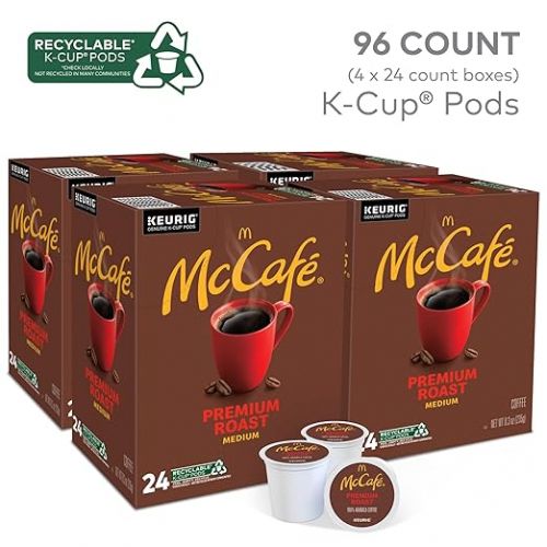  McCafe Premium Roast Coffee, Keurig Single Serve K-Cup Pods, Medium Roast, 24 Count (Pack of 4)