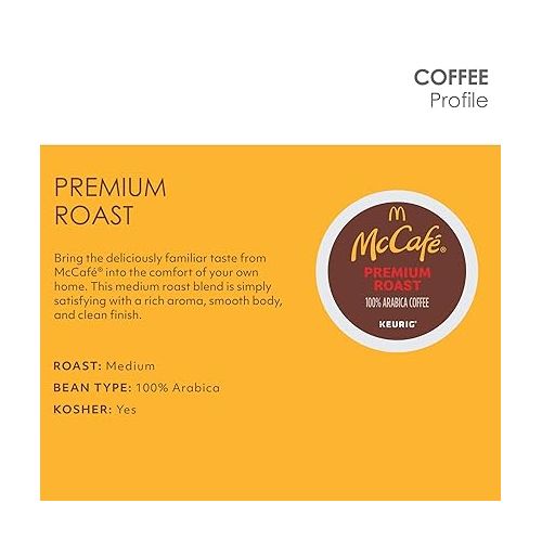  McCafe Premium Roast Coffee, Single Serve Keurig K-Cup Pods, Medium Roast, 72 Count (6 Packs of 12)