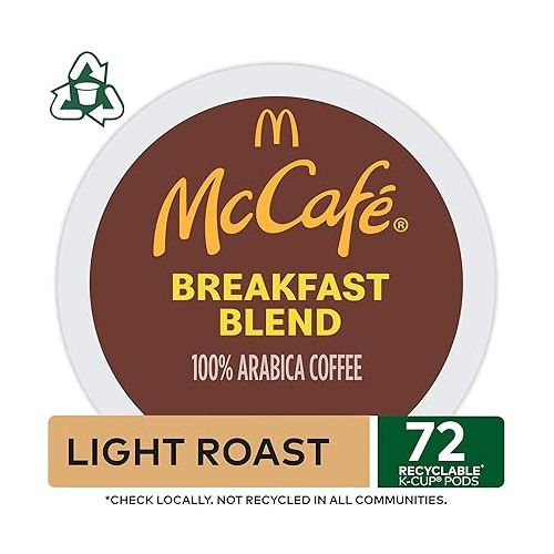  McCafe Breakfast Blend Coffee, Keurig Single Serve Keurig K-Cup Pods, Light Roast, 96 Count (4 Packs of 24)