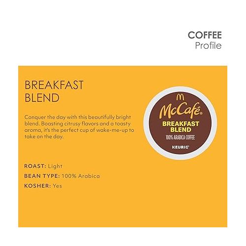  McCafe Breakfast Blend Coffee, Keurig Single Serve Keurig K-Cup Pods, Light Roast, 96 Count (4 Packs of 24)