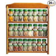 McCormick Gourmet Three Tier Wood 24 Piece Organic Spice Rack Organizer with Spices Included, 27.6 oz