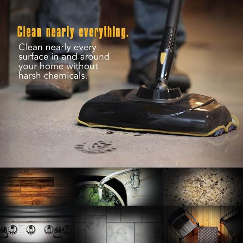  [아마존베스트]McCulloch MC1270 Portable Power Cleaner with Floor Mop, Variable Steaming, 16-Piece Accessory Set, All-Natural Chemical-Free Cleaning, Black