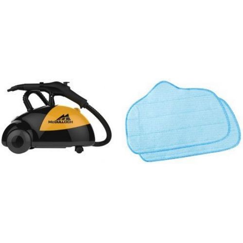  McCulloch MC1275 Heavy-Duty Steam Cleaner & Steamfast Replacement Microfiber Mop Pad for Steamfast SF-275SF-370 and McCulloch MC1275 (2-Pack)