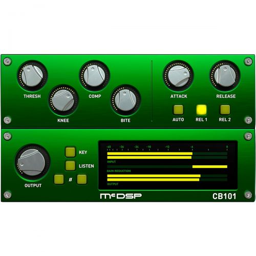  McDSP},description:The McDSP CompressorBank is a high-end compressor plug-in designed to emulate the sounds of vintage and modern compressors, while delivering complete control of