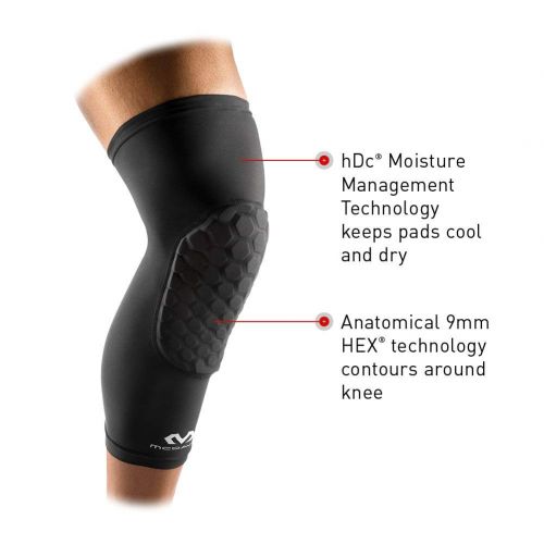  McDavid Sports Medicine Knee Compression Sleeves: McDavid Hex Knee Pads Compression Leg Sleeve for Basketball, Volleyball, Weightlifting, and More - Pair of Sleeves