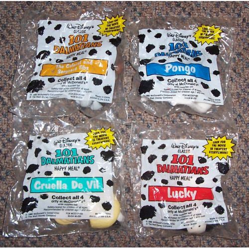  1991 McDonalds Happy Meal Toy 101 Dalmations Set of 4 RARE MIP NIP