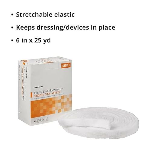  McKesson Tubular Elastic Retainer Net Dressing, Non-Sterile, Medium Head, Large Shoulder, Thigh, Size 7, 27 1/2 in x 25 yd, 1 Count, 1 Pack