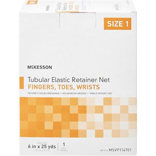  McKesson Tubular Elastic Retainer Net Dressing, Non-Sterile, Medium Head, Large Shoulder, Thigh, Size 7, 27 1/2 in x 25 yd, 1 Count, 1 Pack