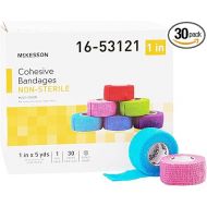 McKesson Cohesive Bandages, Non-Sterile, Latex-Free, Multi-Color, 1 in x 5 yd, 1 Count, 30 Packs, 30 Total