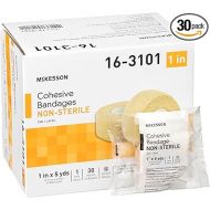 McKesson Non-Sterile Elastic Cohesive Bandage, Tan, 1 in x 5 yds, 1 Count, 30 Packs, 30 Total