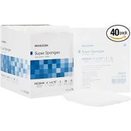 McKesson Super Sponges, Sterile, 100% Cotton, Fluff Dressing, 6 in x 6 3/4 in, 2 per Pack, 20 Packs, 40 Total