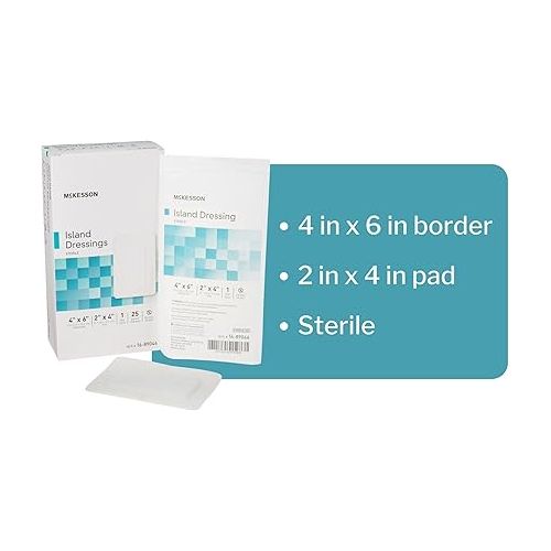  McKesson Island Dressing, Sterile, Polypropylene/Rayon, 4 in x 6 in, 25 Count, 1 Pack