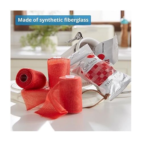  McKesson Cast Tape, Fiberglass, Red, 3 in x 4 yds, 1 Count, 10 Packs, 10 Total