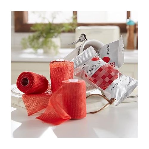  McKesson Cast Tape, Fiberglass, Red, 3 in x 4 yds, 1 Count, 10 Packs, 10 Total