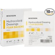 McKesson Hydrocolloid Dressings with Foam Backing, Sterile, 4 in x 4 in, 10 Count, 1 Pack