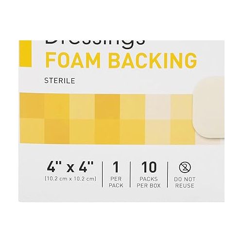  McKesson Hydrocolloid Dressings with Foam Backing, Sterile, 4 in x 4 in, 10 Count, 1 Pack