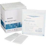 McKesson Split Sponges High Absorbency, 6-Ply Sterile, I.V. and Tracheostomy Dressings, Polyester / Rayon Blend, 4 in x 4 in, 2 Per Pack, 300 Packs, 600 Total
