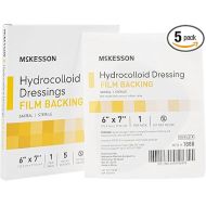 McKesson Hydrocolloid Dressing, Sterile, Sacral, Film Backing, 6 in x 7 in, 5 Count, 1 Pack