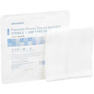 McKesson Premium Woven Gauze Sponges, Sterile, 12-Ply, USP Type VII, 100% Cotton, 4 in x 4 in, 10 per Pack, 128 Packs, 1280 Total