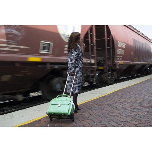  McKleinUSA Detachable - Wheeled Womens Laptop Briefcase, Leather, Mid-Size, Green - GLEN ELLYN | Mcklein - 94361