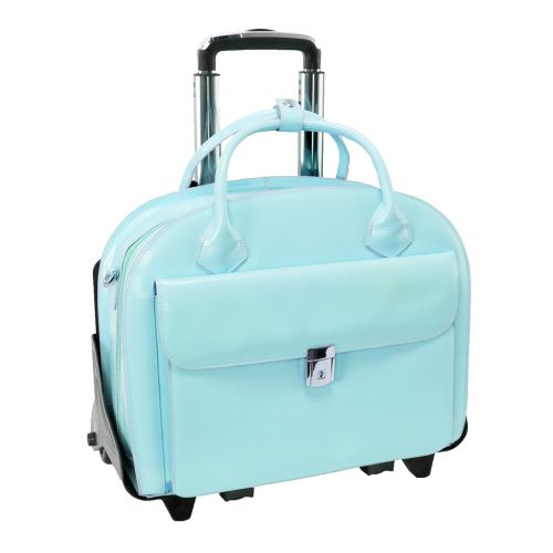  McKleinUSA GLEN ELLYN 94368 Blue Leather Detachable-Wheeled Womens Case