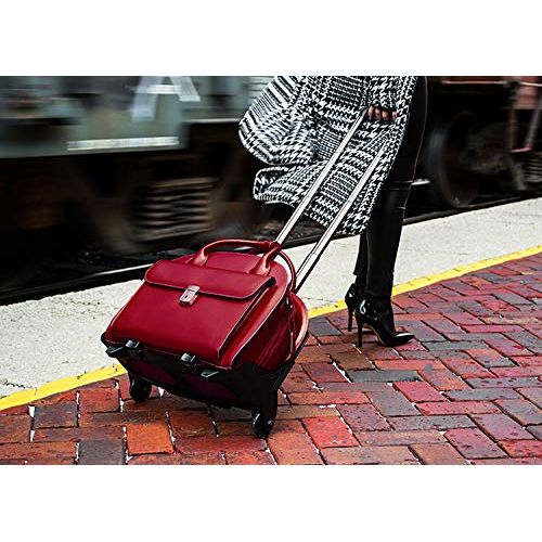  McKleinUSA Detachable - Wheeled Womens Laptop Briefcase, Leather, Mid-Size, Red - GLEN ELLYN | McKlein - 94366