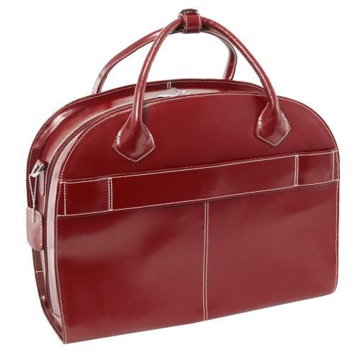  McKleinUSA Detachable - Wheeled Womens Laptop Briefcase, Leather, Mid-Size, Red - GLEN ELLYN | McKlein - 94366